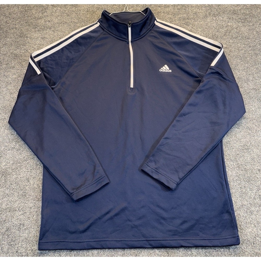 Adidas Golf Men's Size Large Navy 1/4 Zip Pullover Performance Long Sleeve Shirt